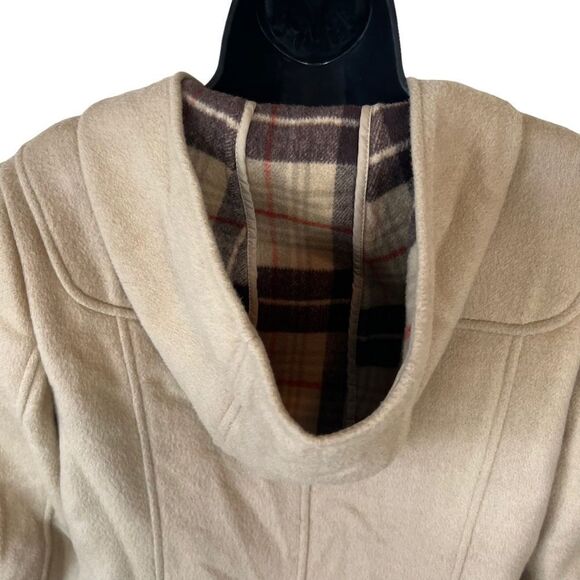 Ann Taylor Loft Camel Wool Toggle Coat with Hood - Picture 14 of 16